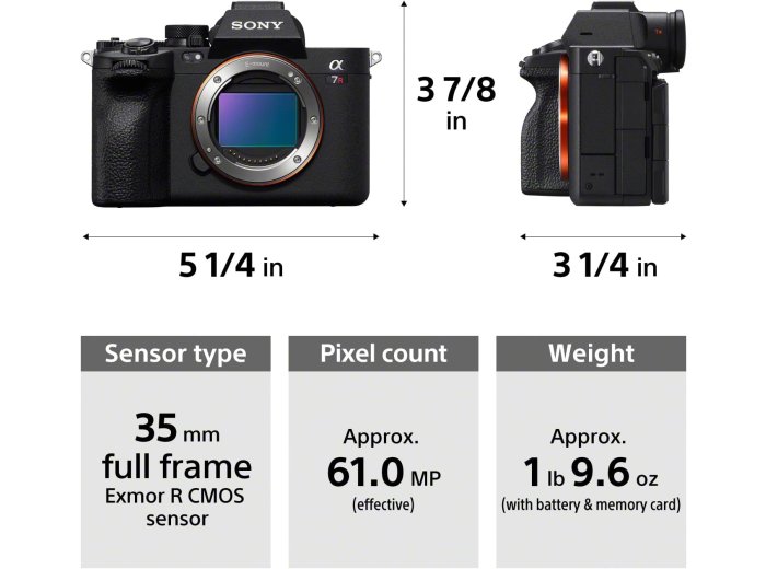 Sony Alpha 7R V Full-Frame Mirrorless Interchangeable Lens Camera Body