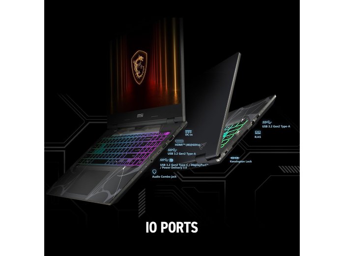 msi Cyborg 17 17.3" FHD 144Hz Gaming Laptop: Intel Core 7-240H, NVIDIA Geforce RTX 5060, 16GB DDR5, 1TB NVMe SSD, Type C, Wi-Fi 6E, Win 11 Home: Translucent Black B2RWFKG-074US
