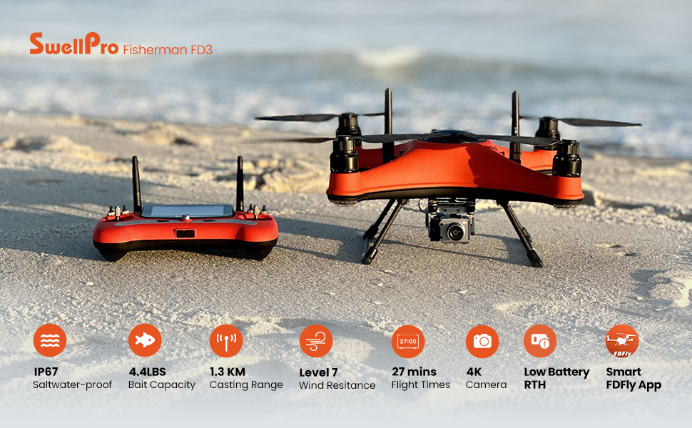 SwellPro Fisherman FD3 Fishing Drone Main Specs